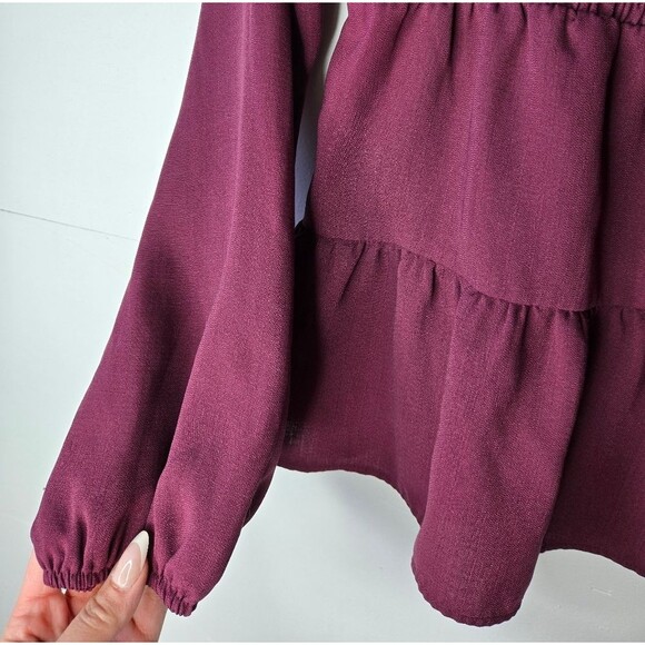 Paper Crane Cottagecore Tiered Top Smocked Chest Coquette Babydoll Blouse Size M - Picture 7 of 8